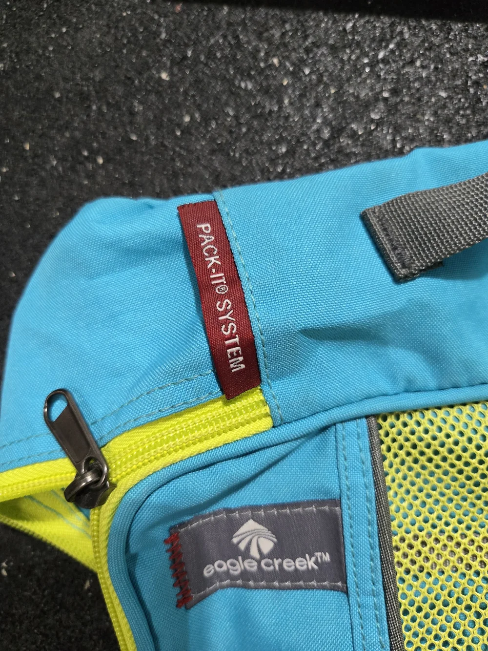 Men’s Travel Organizer Pouch in Teal and Lime